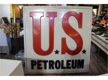 US Petroleum Large Acrylic Sign 5' X 5' See Pictures For Details