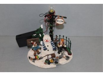 Victorian Village Collectibles Battery Operated Snowman 2002 Edition