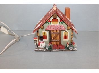 Winter Valley Villages Wooden Lighted House