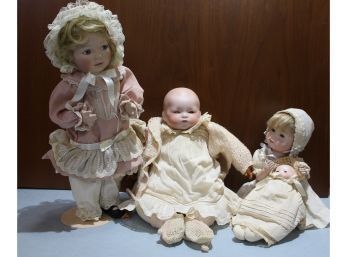 4 Porcelain Dolls, Andy M McClure, 7' Am Germany Dream Baby Doll, Syndy Kearrien, Made In Germany Doll