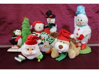 6 Animated Christmas Decorations, Snowmen, Santa's, And Other