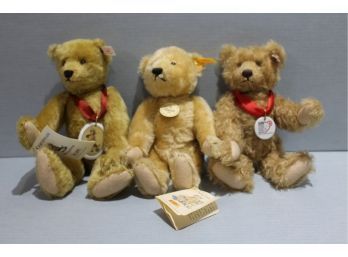 3 Steiff Bears Delighted Button In Ear, Petsy 1927 Classic 100 Year Steiff Teddy Bear