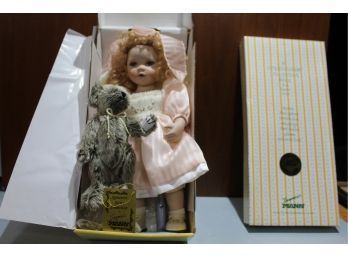 A Connoisseur Collection Doll By Cindy  With Teddy Bear Seymour Mann