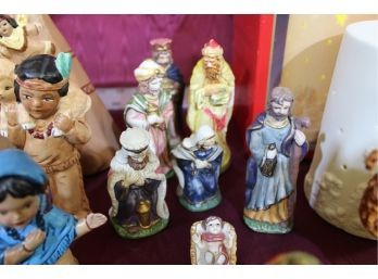 Christmas Manger Light, And Nativity Scene Pieces, And Indian Christmas Pieces