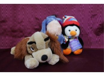 3 Piece Shining Star Penguin, Eeyore With Sound, Lady From Lady And The Tramp