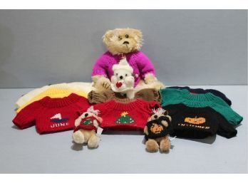 Teddy Bear With Battery Operated, Recording Monthly, Sweaters Of All Occasions, 3 Little Friends