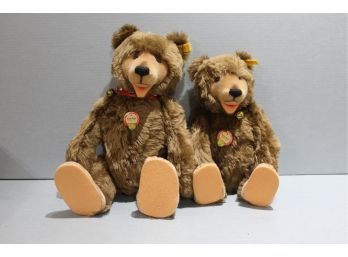 2 Steiff Bear Lot, Both Replica 1930, Both Fully Jointed, Large And Medium