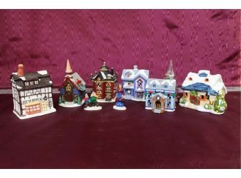 9 Piece Small Village Houses Christmas Village