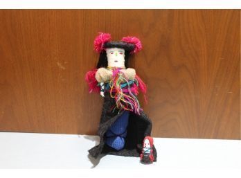 Hand Made Sock Puppet Doll With Baby