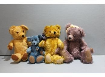 Vintage Bear Lot Of 4, 1 Growler Jointed 1930's Musical Mohair, 1 Jointed Musical, 1 Knickerbocker, 1 No Tag
