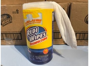 6 Boxes Of 6-75 Count Canisters Lemon Scented Redi Wipes