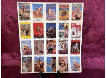 Roy Rogers Sheet Collector Cards Uncut 1 Sheet Golden Signature Series