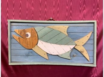 Decorative Wooden Wall Art Fish 16' X 8'