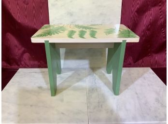 Painted Wooden Stool 12' X 8' X 7'