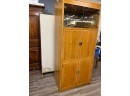 TV Entertainment Center With Lights Topaz By Thomasville Campaign Style Heavy Oak Bring Help