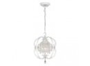 Golden Lighting Ella 3-Light White French Crystal Chandelier With Crystal Shade