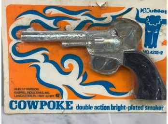 Cow Poke Double Action Bright-Plated Smoker Toy Gun Hubley Division #4215-2