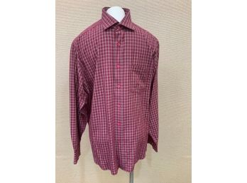 Men's Bugatchi UOMO Shirt Size Large No Rips Stains Or Discoloration