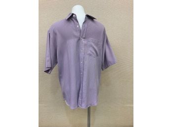 Men's Bugatchi UOMO Short Sleeve Shirt Size Medium No Stains Rips Or Discoloration