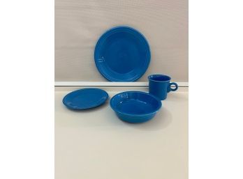 Fiestaware 4 Piece Set Color Lapis Dinner Plate Salad Plate Coffee Mug & Medium Bowl