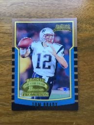 2000 Bowman Tom Brady Rookie Of The Year Promotion Card