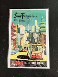 San Francisco Via TWA Trans World Airlines Poster