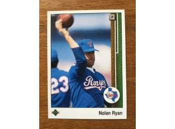 1989 Upper Deck NOLAN RYAN Texas Rangers Throwing Football Baseball Card