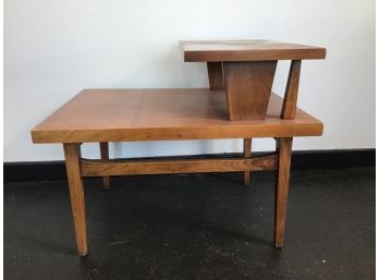 Mid Century Modern Walnut Step TABLE Solid Wood Mcm