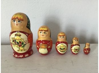 Set Of 5 Russian Nesting Dolls
