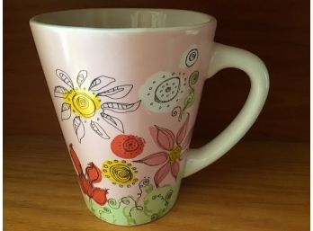 2006 Starbucks Coffee Company Pink Cup With Flowers Coffee Mug 16 Oz
