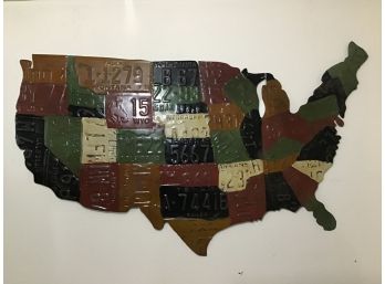Metal Art USA Map In Look Of State License Plate