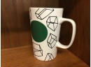 Cubist Starbucks Coffee Company White Cup Coffee Mug 16 Oz