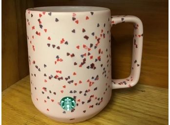Pink With Hearts 2019 Starbucks Coffee Company Cup Coffee Mug 14 Oz