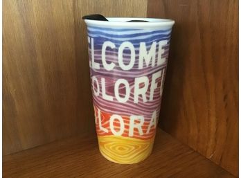 Welcome To Colorful Colorado Starbucks Coffee Company Cup Coffee To Go With Lid Mug 12 Oz