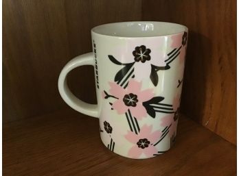 Pink Black Flower 2017 Starbucks Cup Coffee Mug