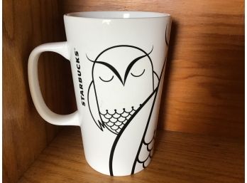 Owl 2014 Starbucks Coffee Company White Cup Coffee Mug 16 Oz