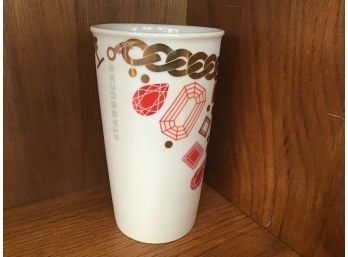 Jewels 2014 Starbucks Coffee Company White Cup Coffee Mug 12 Oz