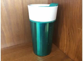2015 Starbucks Coffee Company Metal To Go Cup Coffee Mug With Lid 12 Oz