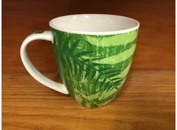2006 Starbucks Coffee Company Green Leaves White Cup Coffee Mug 14 Oz B