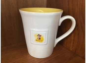 Brew Classic Starbucks Company White Yellow 2006 Cup Coffee Mug