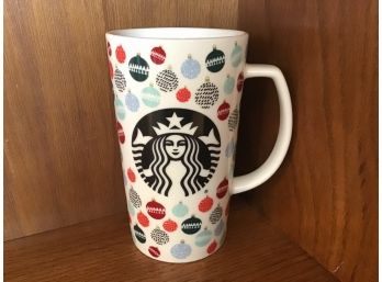 Classic Logo And Christmas Ornaments 2016 Starbucks Coffee Company White Cup Coffee Mug 16 Oz