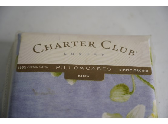 NEW CHARTER CLUB PILLOWCASES, KING SIZE