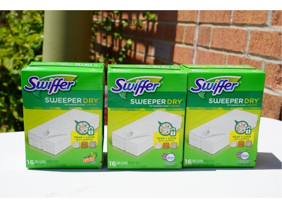 LOT OF 3 NEW PACKS OF SWIFFER SWEEPER DRY CLOTHS