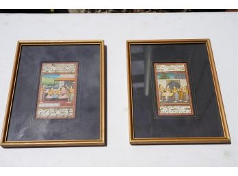 LOT OF 2 ANTIQUE PAINTINGS, 10X7 INCHES