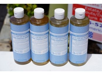 LOT OF 4 DR. BRONNERS PURE CASTILE SOAP, 18-IN-1