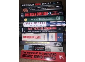 LOT OF 10 BOOKS INCLUDING BILL OREILLY  AND WILLIAM MANCHESTER