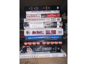 LOT OF 10 SPORTS BOOKS INCLUDING JOHN FEINSTEIN AND MARK RIBOWSKY