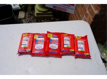 LOT OF 5 NEW TRAVEL PACK WET WIPES