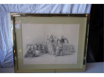 DAVID ROBERTS LITHOGRAPH, SIGNED, 20X17 INCHES