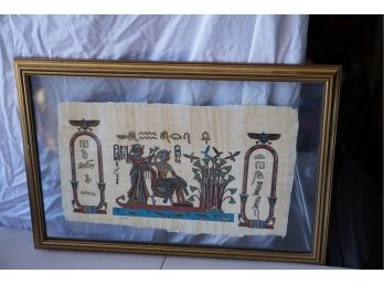 EGYPTIAN STYLE PAINTING, SIGNED, 23.5X16 INCHES